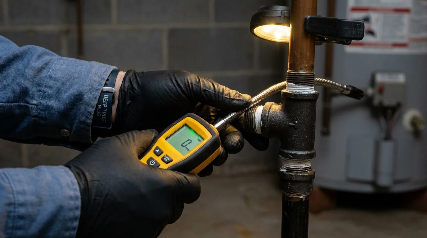 Gas leak detection with electronic sniffer by Johns Plumbing LLC in Edcouch