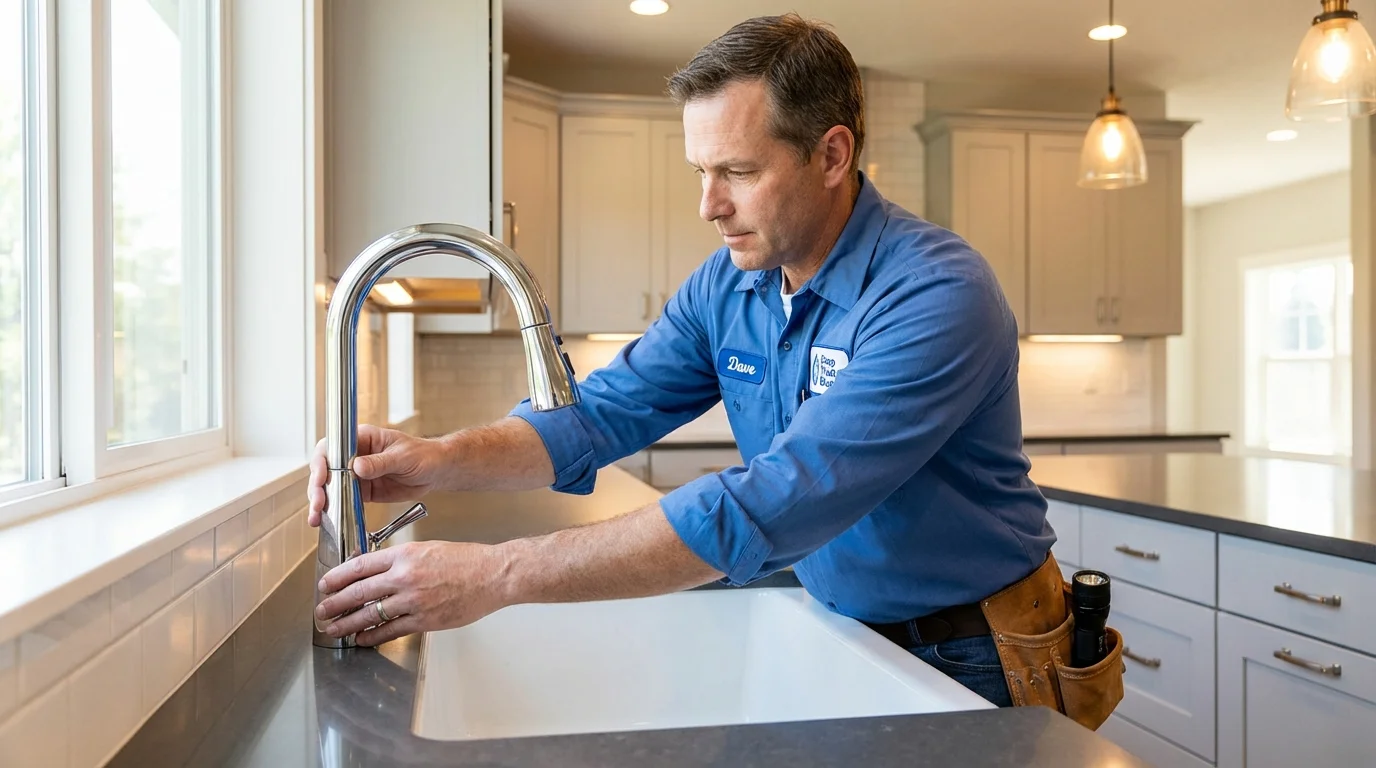 Kitchen faucet installation by Johns Plumbing LLC in Edcouch